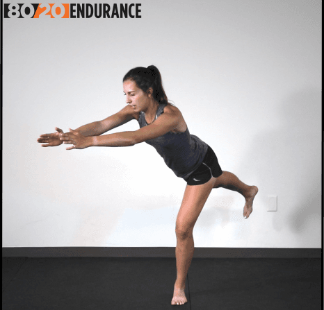Single leg RDL 45 degrees