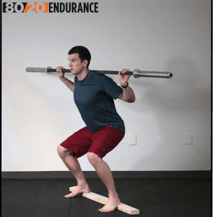 quarter squat heels elevated