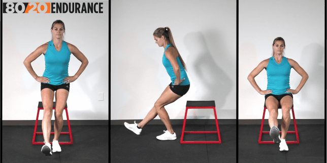 single leg box squat
