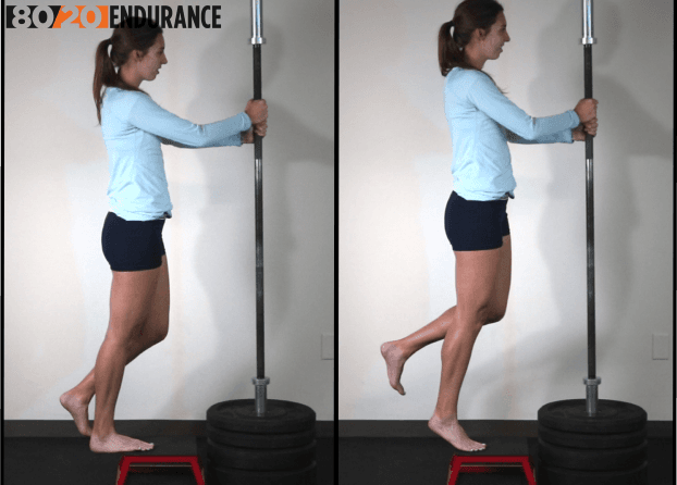 single leg calf raise block