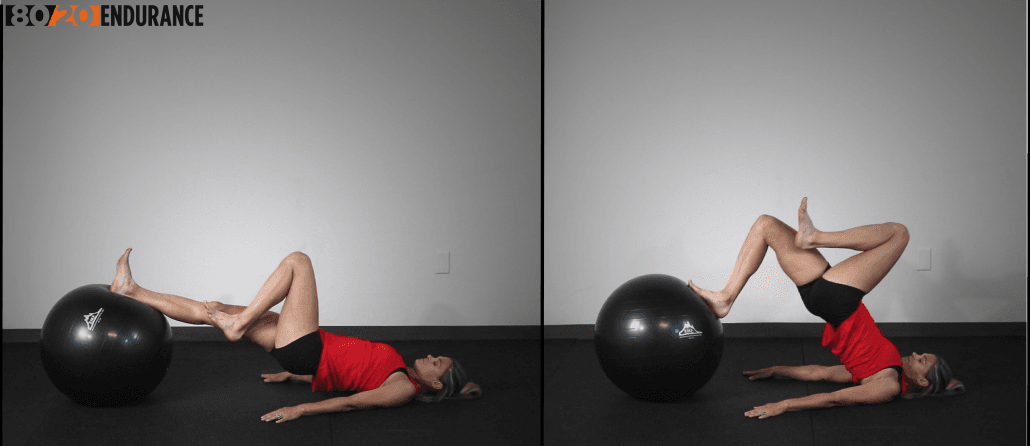 single leg hamstring curl swiss ball