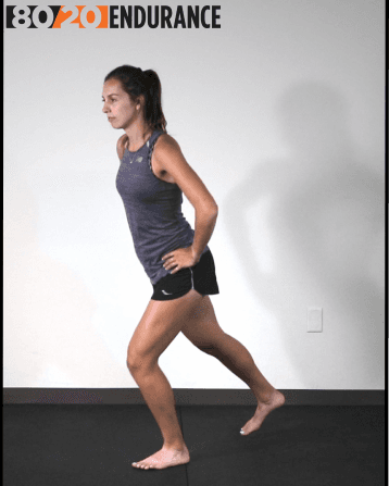 single leg mini squat backwards