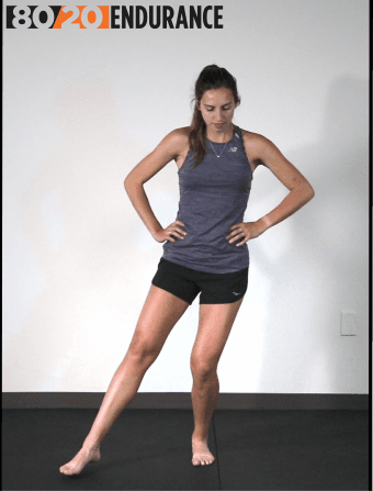 single leg mini squat to side
