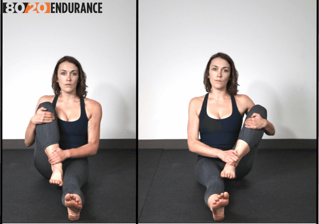 sitting knee to chest