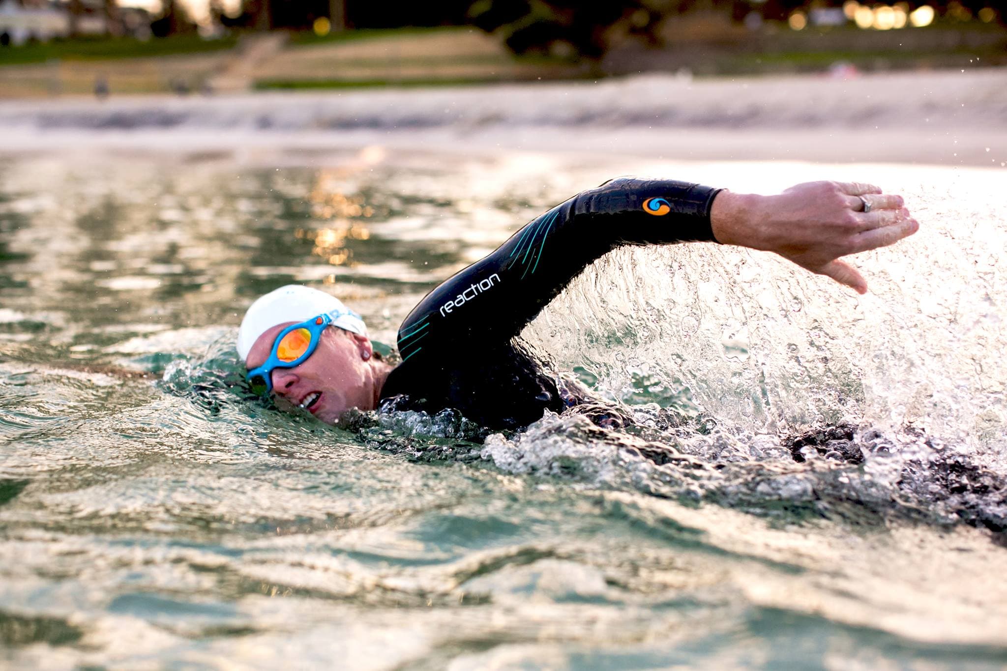 swimmer doing her workout