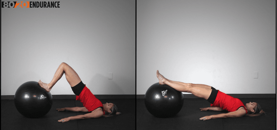 double leg hamstring eccentric swiss ball